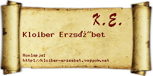 Kloiber Erzsébet névjegykártya